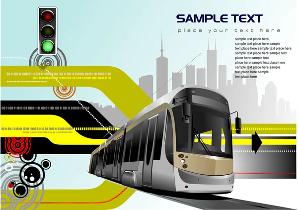 Hi-tech pozadí abstraktní s tramvají im — Stockový vektor