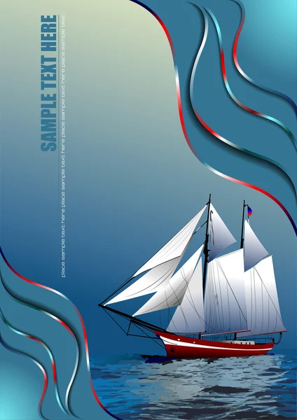 Capa para brochura com veleiro velho vess —  Vetores de Stock