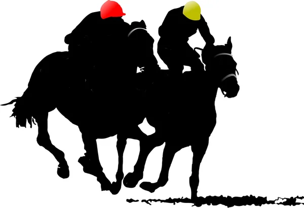 Dos siluetas de caballo. Vector illustrati — Vector de stock