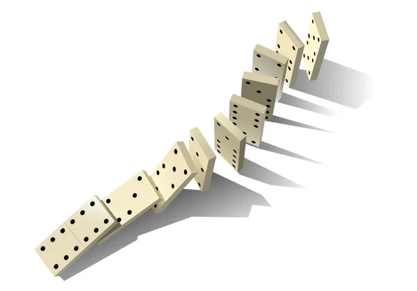 Domino principle. Vector illustration — Stock Vector