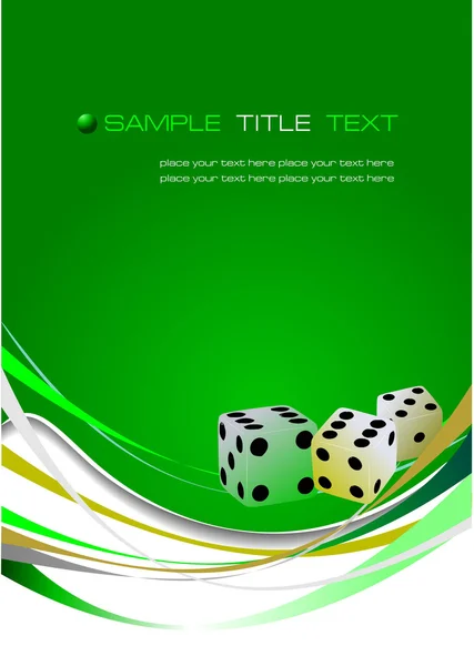 Green abstract background with dice ima — Stock Vector