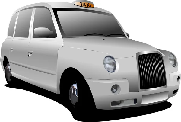 Taxi blanco de Londres. Ilustración del vector — Vector de stock