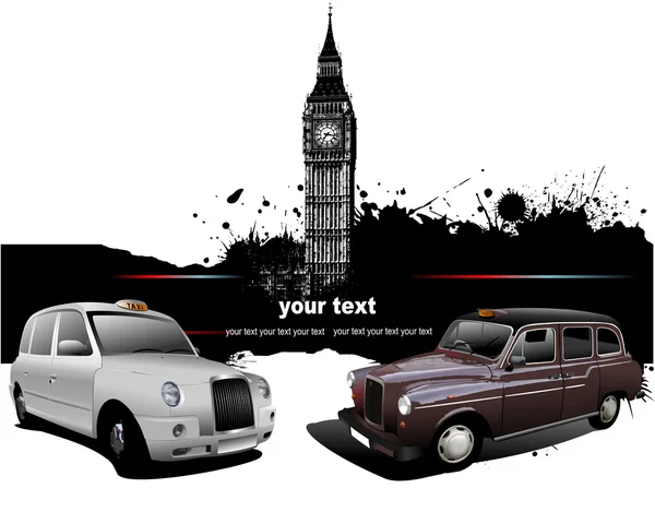 Londres fond avec Big Ben et deux t — Image vectorielle