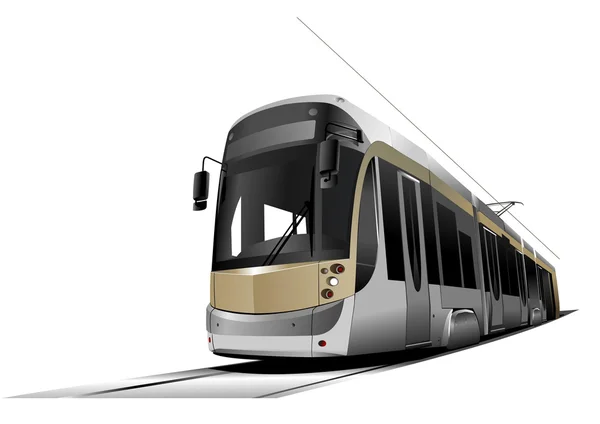 City transport. Tram. Vector illustratio — Stock Vector
