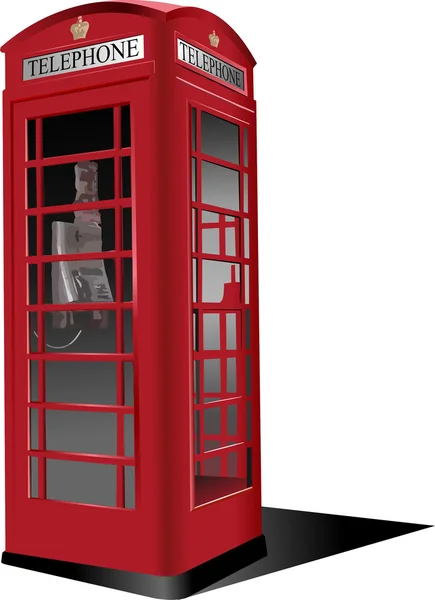 Londýn červené veřejná telefonní budka. vektorové špatně — Stockový vektor