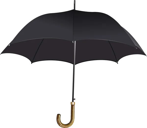 Parapluie noir ouvert. Illustration vectorielle — Image vectorielle