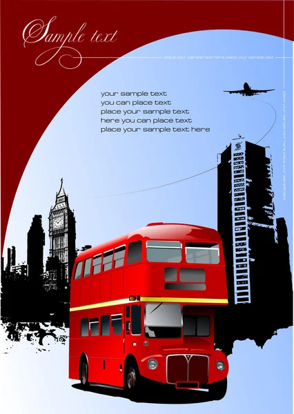 Capa para brochura com imagens de Londres. V — Vetor de Stock