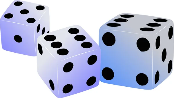Three dices. Vector illustration — Stock Vector