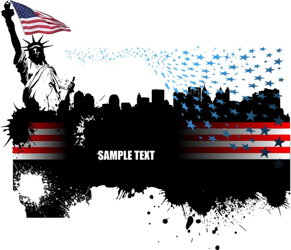Banner with American images. Vector illu — Stock Vector