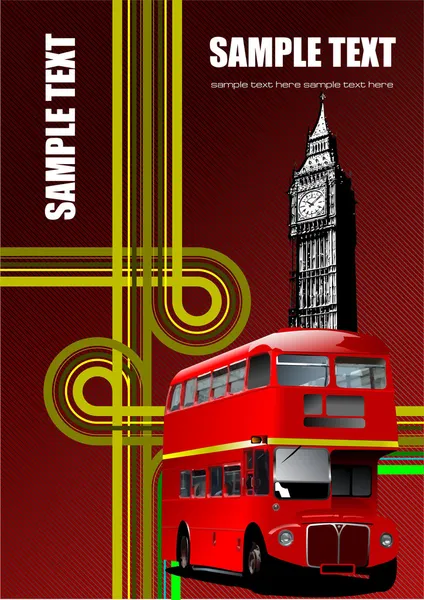 Dekking voor brochure met Londen beelden. v — Stockvector