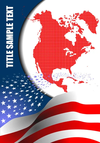 Capa para brochura com imagem dos EUA e Am — Vetor de Stock