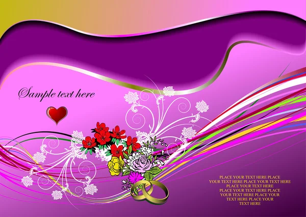 Grunge carte de vœux floral. Vecteur illu — Image vectorielle
