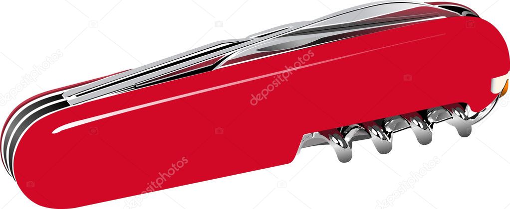 Swiss army knife. Vector illustration