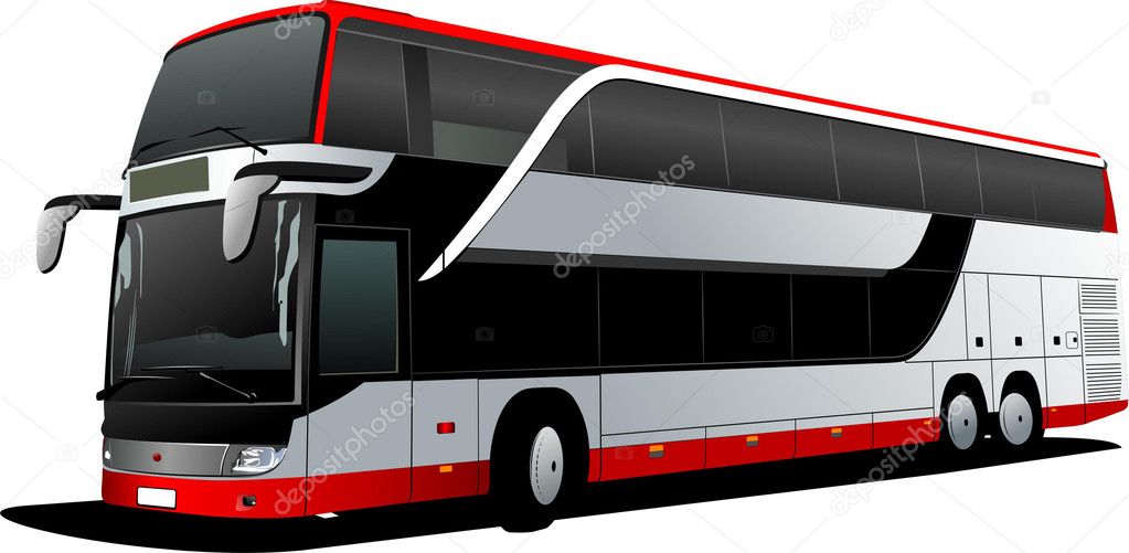 Double Decker red bus. Tourist coach. V