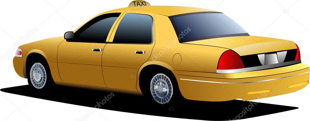 New York yellow taxi cab. Vector illustr