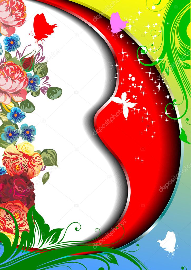 Floral spring background. Vector illustr