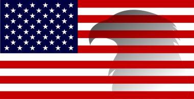 American flag with eagle image clipart
