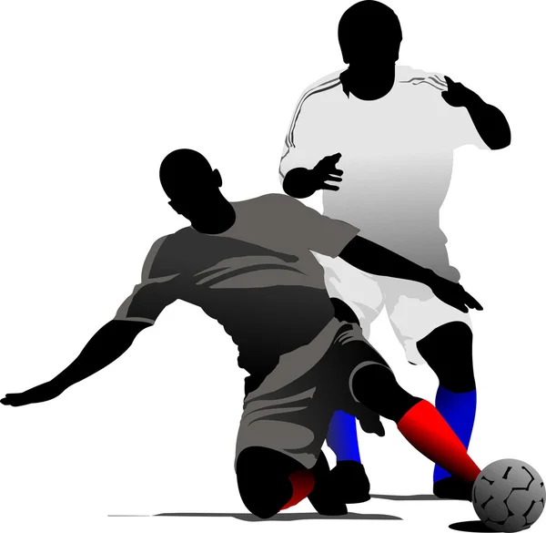 Jogadores de futebol. Ilustração vetorial — Vetor de Stock