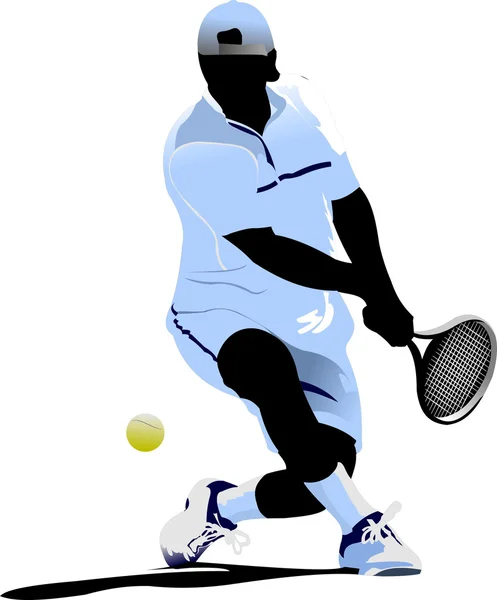 टेनिस खिलाड़ी। वेक्टर चित्र — स्टॉक वेक्टर