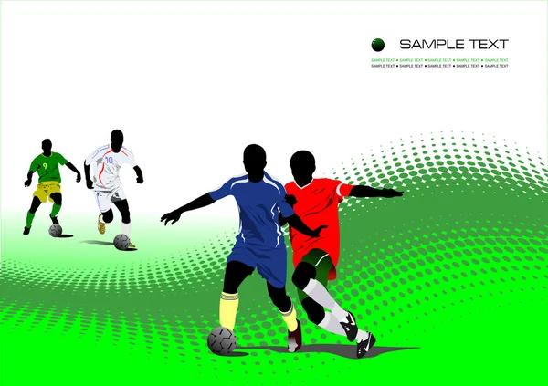 Des footballeurs. Vecteur — Image vectorielle