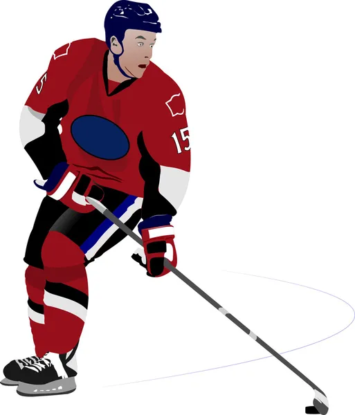 Jugador de hockey sobre hielo — Vector de stock