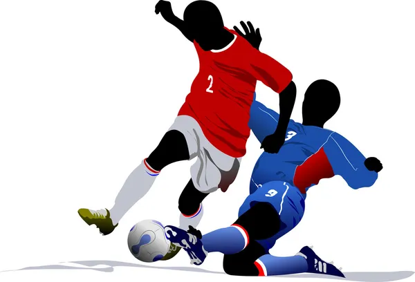 Jugadores de fútbol — Vector de stock