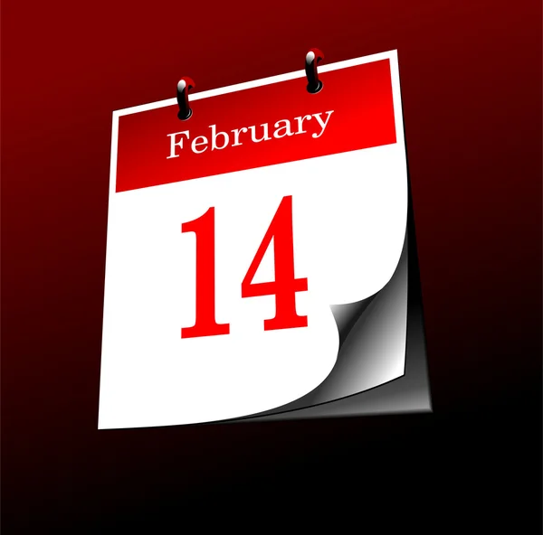 Aftelkalender voor Valentijnsdag — Stockvector