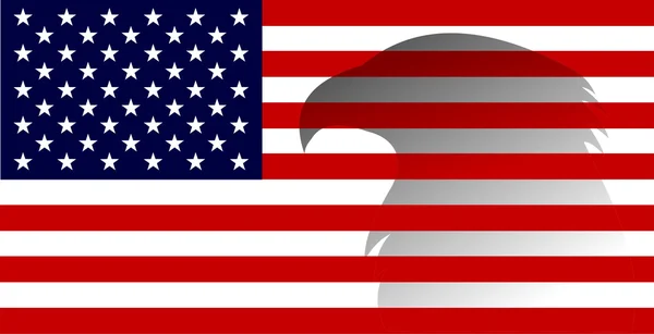 Αμερικανική σημαία με αετό εικόνας — Διανυσματικό Αρχείο