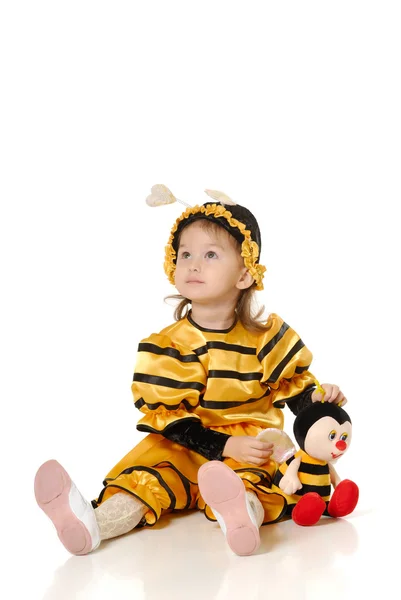 A kislány ruha egy méh — Stock Fotó