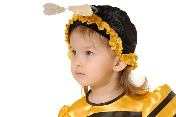 Bir arı elbiseli küçük kız — Stok fotoğraf