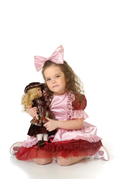 The little girl with doll — Stock Photo, Image