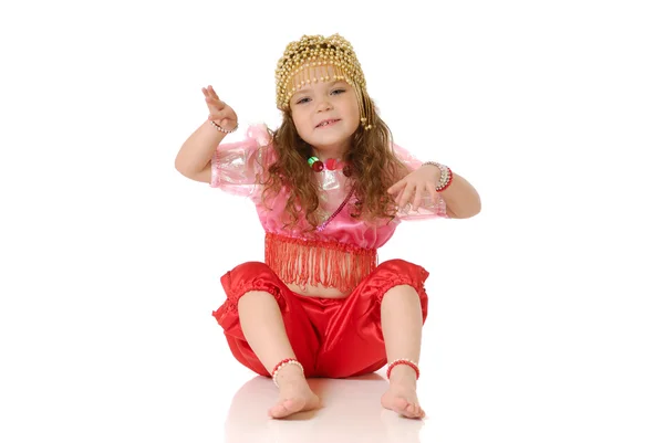 The little girl in a dress of the prince — Stock Photo, Image