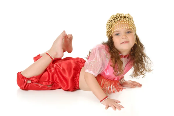 Το μικρό κορίτσι σε ένα φόρεμα του Πρίγκιπα — Φωτογραφία Αρχείου