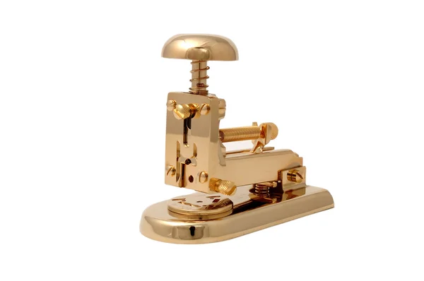 Gold stapler — Stock Photo, Image