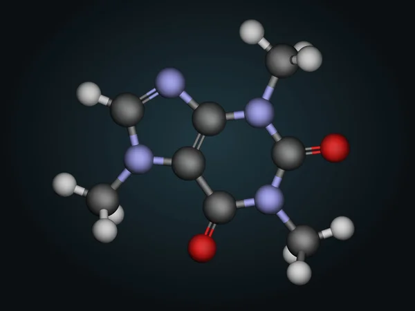 Molekulare Struktur von Koffein — Stockfoto