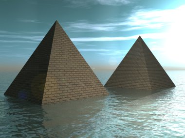 Drowned pyramids clipart
