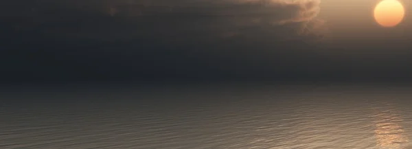 Solnedgången vid havet — Stockfoto
