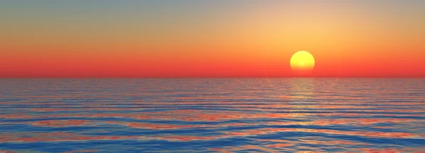 Sundown на море — стокове фото