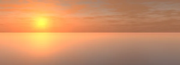 Sundown на море Стокова Картинка