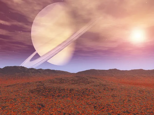 토성의 상승 로열티 프리 스톡 이미지