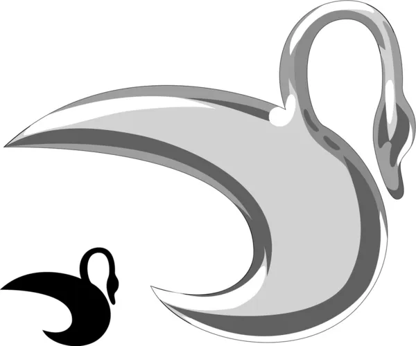 Srebrny łabędź — Wektor stockowy