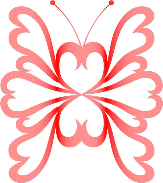 Heart-butterfly — Stock Vector