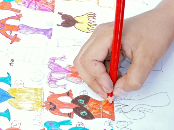 stock image The child draws