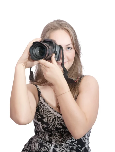 年轻的女摄影师 — 图库照片