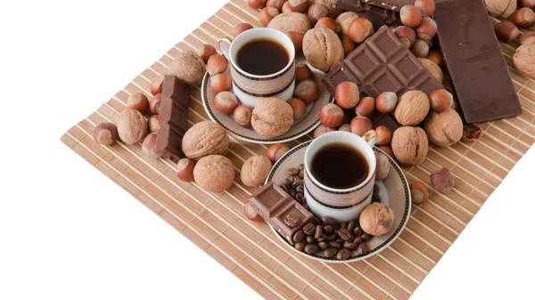 Xícara de café com chocolate — Fotografia de Stock