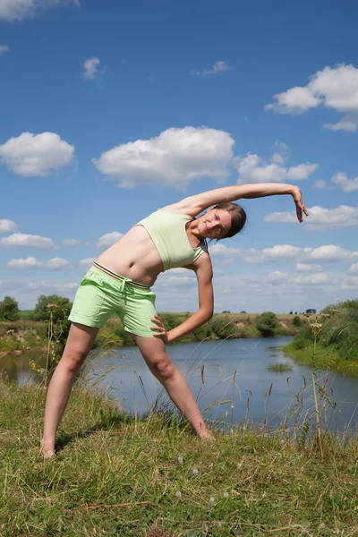 Гімнастика дівчата — стокове фото