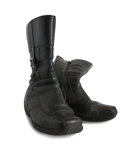 Černé zimní boty zženštilý — Stock fotografie