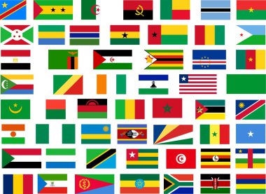 Flags of all Africa countries clipart