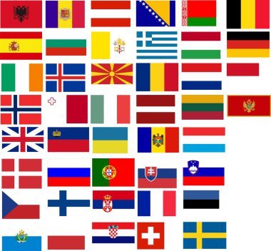 Flags of all European country. Illustrat clipart