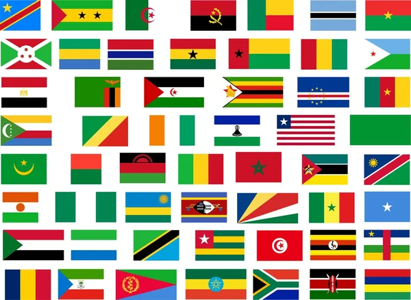 Flaggor av alla länder i Afrika — Stockfoto